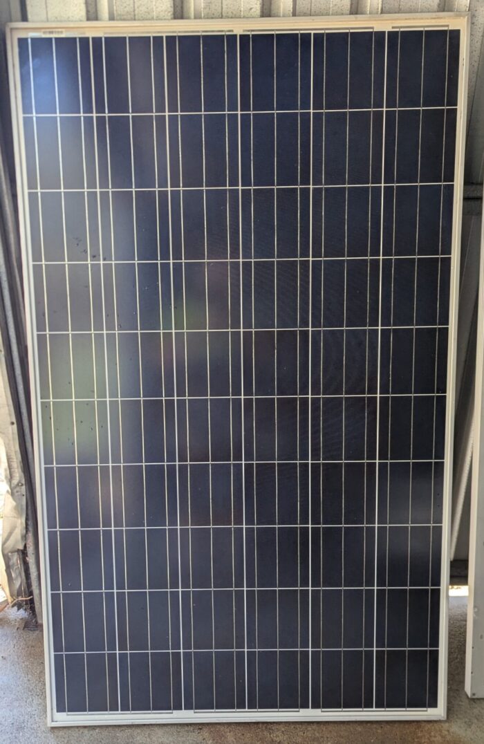 USG 250W Poly Solar Panel (used/cleaned/assessed) Voc 37.45 Vmp 29.9 Isc 8.98 Imp 8.43 1640x992x35mm Silver Frame - Image 2